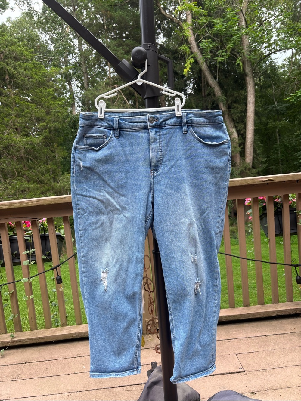 Ava & Viv Light Blue Cropped Distressed Jeans